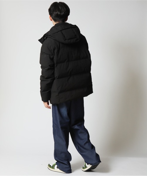 ARCADE（アーケード）の「シームレス 防風撥水ストレッチ加工 ファイバーダウン フードジャケット（ダウンジャケット/コート・メンズ・チャコールグレー/ブラック/カーキ・LL/L/M）」の9枚目の写真