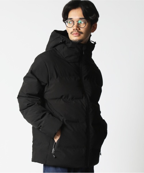 ARCADE（アーケード）の「シームレス 防風撥水ストレッチ加工 ファイバーダウン フードジャケット（ダウンジャケット/コート・メンズ・チャコールグレー/ブラック/カーキ・LL/L/M）」の10枚目の写真