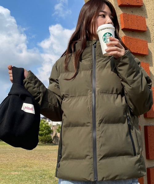 ARCADE（アーケード）の「シームレス 防風撥水ストレッチ加工 ファイバーダウン フードジャケット（ダウンジャケット/コート・メンズ・チャコールグレー/ブラック/カーキ・LL/L/M）」の20枚目の写真