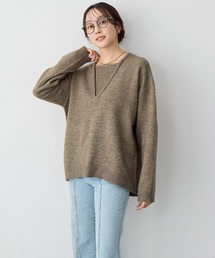 anyfee | 【anyfee/大きいサイズ】レイヤード風ニットプルオーバー(ニット/セーター)