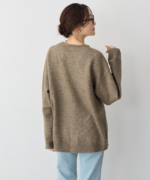 anyfee（エニフィー）の「【anyfee/大きいサイズ】レイヤード風ニットプルオーバー（ニット/セーター・レディース・ブルー/ブラック/モカ・3L/LL/5L/4L）」の19枚目の写真