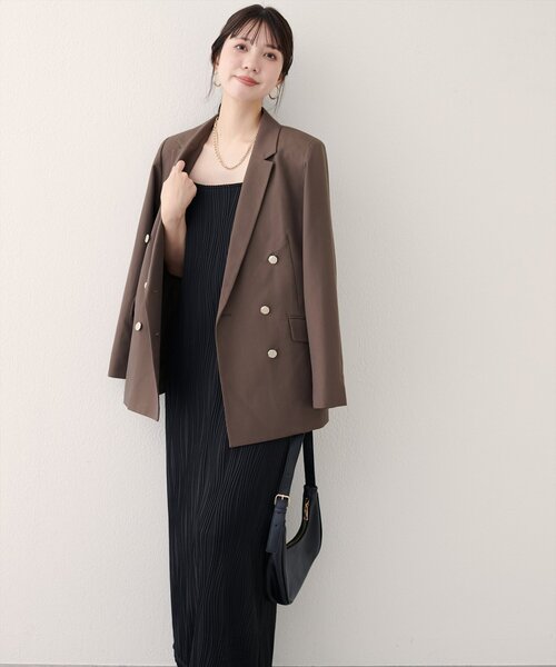 natural couture(ナチュラルクチュール)の「【WEB限定】流線ストライプナローワンピース(ワンピース・レディース・ネイビー/ブラウン/ブラック・FREE)」の8枚目の写真