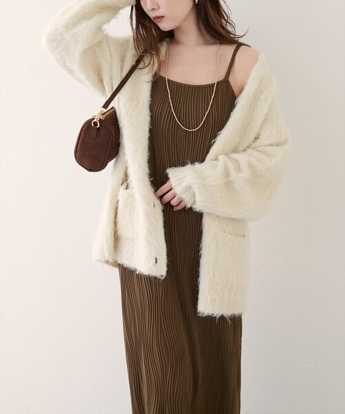 natural couture(ナチュラルクチュール)の「【WEB限定】流線ストライプナローワンピース(ワンピース・レディース・ネイビー/ブラウン/ブラック・FREE)」の12枚目の写真