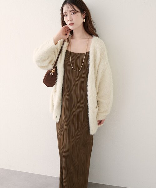 natural couture(ナチュラルクチュール)の「【WEB限定】流線ストライプナローワンピース(ワンピース・レディース・ネイビー/ブラウン/ブラック・FREE)」の15枚目の写真