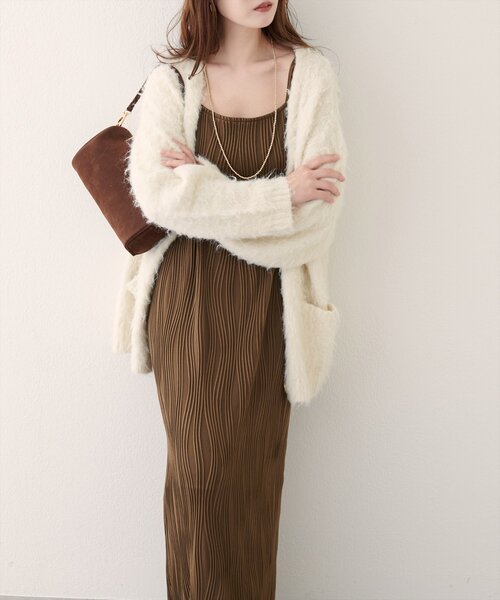 natural couture(ナチュラルクチュール)の「【WEB限定】流線ストライプナローワンピース(ワンピース・レディース・ネイビー/ブラウン/ブラック・FREE)」の16枚目の写真