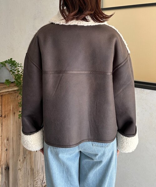 Thevon(ゼボン)の「Fムートンショートブルゾン(ブルゾン・レディース・ブラウン/ブラック・FREE)」の16枚目の写真