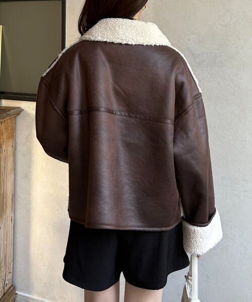 Thevon(ゼボン)の「Fムートンショートブルゾン(ブルゾン・レディース・ブラウン/ブラック・FREE)」の22枚目の写真