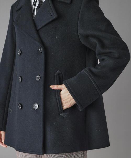 DRESSTERIOR（ドレステリア）の「Super140‘sAラインPコート（ピーコート・レディース・ブラック/ベージュ・34/38/36）」の20枚目の写真