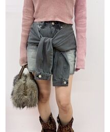 EVRIS | スリーブデザインデニムミニスカート(デニムスカート)