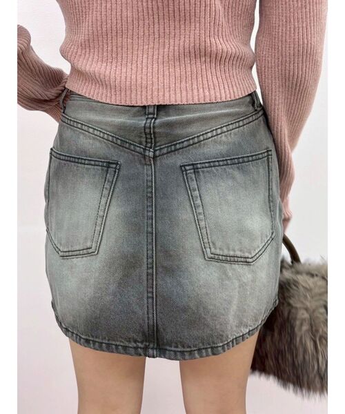 EVRIS(エヴリス)の「スリーブデザインデニムミニスカート(デニムスカート・レディース・インディゴブルー/ブラック・MEDIUM/SMALL)」の8枚目の写真