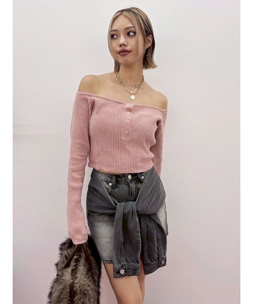 EVRIS(エヴリス)の「スリーブデザインデニムミニスカート(デニムスカート・レディース・インディゴブルー/ブラック・MEDIUM/SMALL)」の11枚目の写真