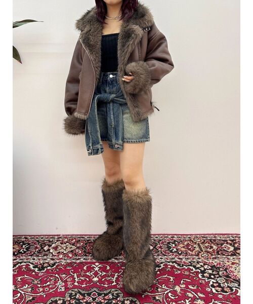 EVRIS(エヴリス)の「スリーブデザインデニムミニスカート(デニムスカート・レディース・インディゴブルー/ブラック・MEDIUM/SMALL)」の20枚目の写真