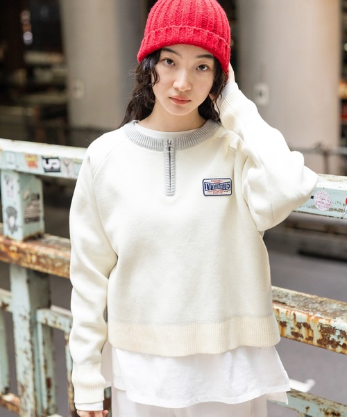 バックロゴZIPニットプルオーバー（ニット/セーター）｜niko and