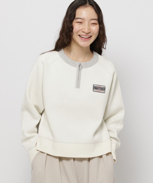 バックロゴZIPニットプルオーバー（ニット/セーター）｜niko and