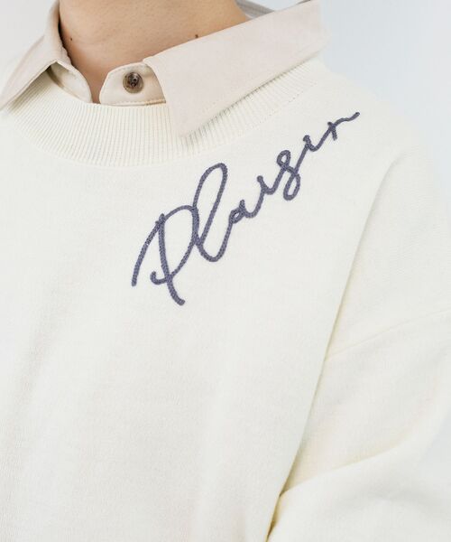 le.coeur blanc(ルクールブラン)の「《手洗い可能》ネック刺繍クルーネックニット(ニット/セーター・レディース・グレー/ホワイト/ブラウン・38)」の9枚目の写真