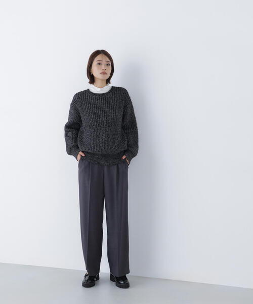 NATURAL BEAUTY BASIC（ナチュラルビューティーベーシック）の「◇ウォームタッチワイドパンツ（その他パンツ・レディース・チャコールグレー/ベージュ・SMALL/MEDIUM/P/S）」の8枚目の写真