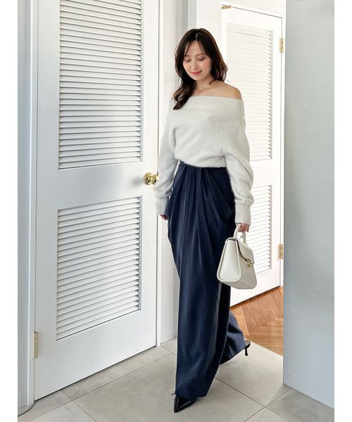 SNIDEL（スナイデル）の「ハイウエストドレープパンツ（その他パンツ・レディース・アイボリー/グレー/ネイビー・0/1）」の9枚目の写真