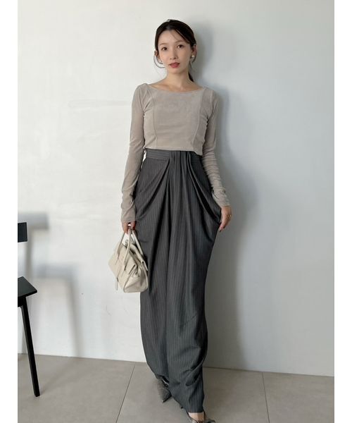 SNIDEL（スナイデル）の「ハイウエストドレープパンツ（その他パンツ・レディース・アイボリー/グレー/ネイビー・0/1）」の12枚目の写真
