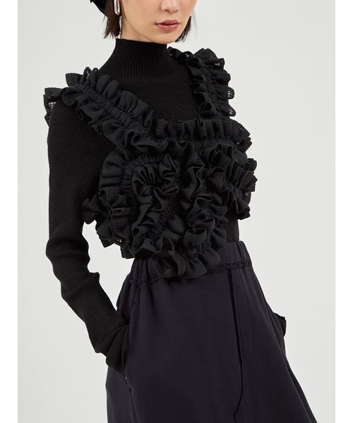 emmi(エミ)の「ギャザー3wayビスチェ(その他トップス・レディース・ホワイト/ブラック・F)」の3枚目の写真