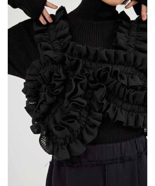 emmi(エミ)の「ギャザー3wayビスチェ(その他トップス・レディース・ホワイト/ブラック・F)」の7枚目の写真