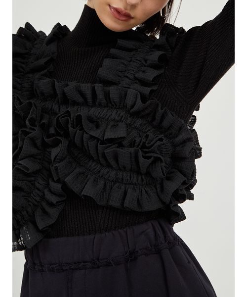 emmi(エミ)の「ギャザー3wayビスチェ(その他トップス・レディース・ホワイト/ブラック・F)」の8枚目の写真