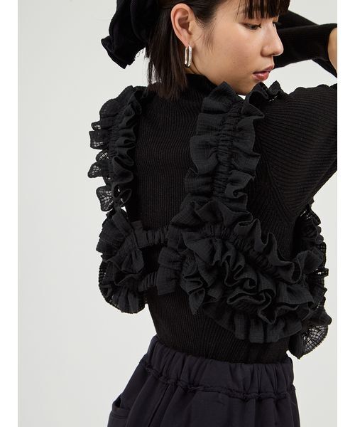 emmi(エミ)の「ギャザー3wayビスチェ(その他トップス・レディース・ホワイト/ブラック・F)」の9枚目の写真