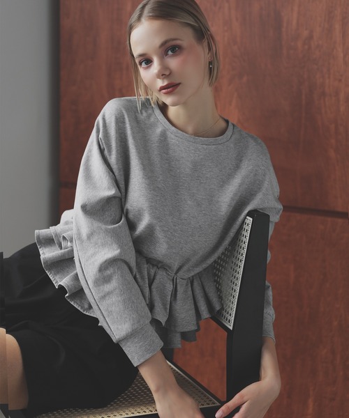 MERAKI（メラキ）の「裾2段フリルトップス（その他トップス・レディース・ブラック/グレー/ベージュ・FREE）」の3枚目の写真