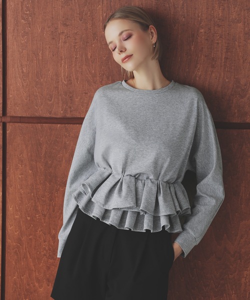 MERAKI（メラキ）の「裾2段フリルトップス（その他トップス・レディース・ブラック/グレー/ベージュ・FREE）」の4枚目の写真