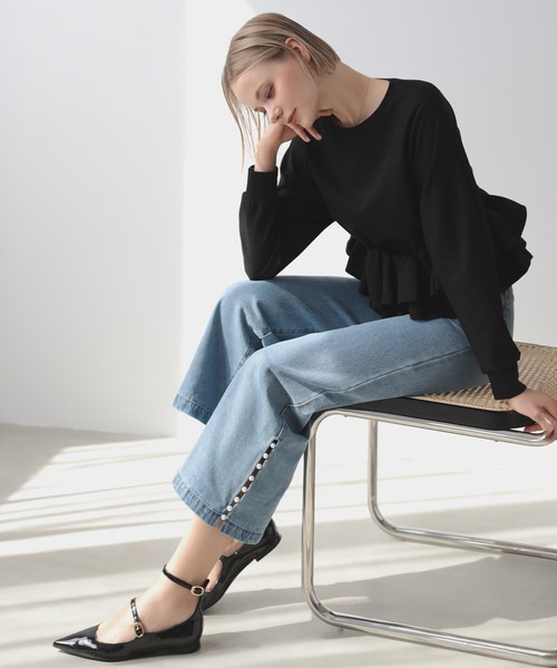 MERAKI（メラキ）の「裾2段フリルトップス（その他トップス・レディース・ブラック/グレー/ベージュ・FREE）」の5枚目の写真