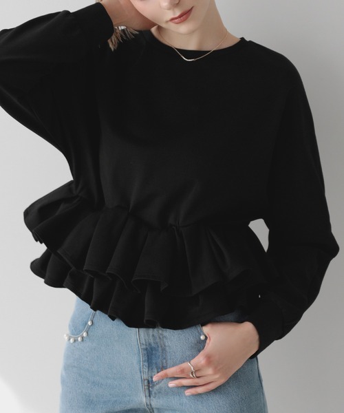 MERAKI（メラキ）の「裾2段フリルトップス（その他トップス・レディース・ブラック/グレー/ベージュ・FREE）」の8枚目の写真