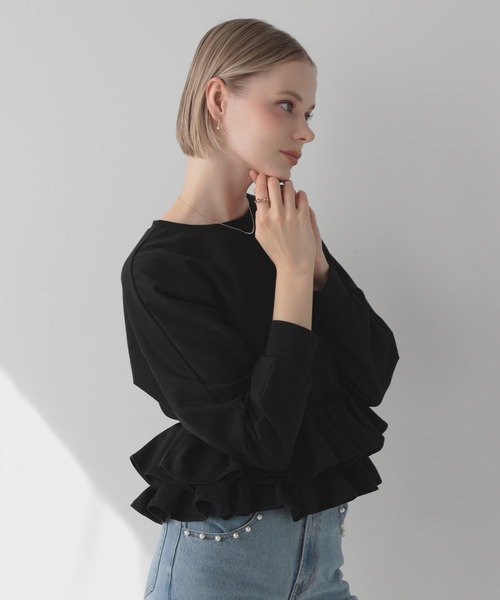 MERAKI（メラキ）の「裾2段フリルトップス（その他トップス・レディース・ブラック/グレー/ベージュ・FREE）」の9枚目の写真