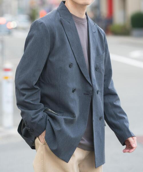 ITEMS URBANRESEARCH(アイテムズ アーバンリサーチ)の「Gabardine Double Blest Jacket(その他アウター・メンズ・ネイビー/ブラック/チャコールグレー・LARGE/MEDIUM)」の2枚目の写真