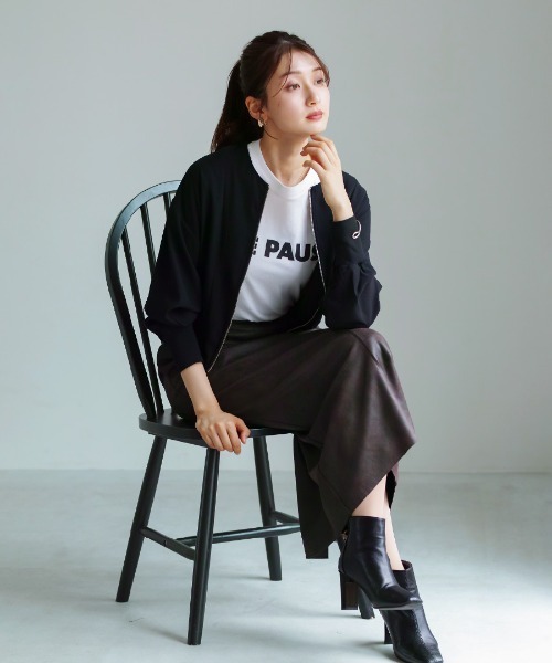 Emilyan（エミリアン）の「【 手洗いできる 】 ストレッチフェイクレザー・ナロースカート（スカート・レディース・ブラウン/ブラック・M）」の4枚目の写真