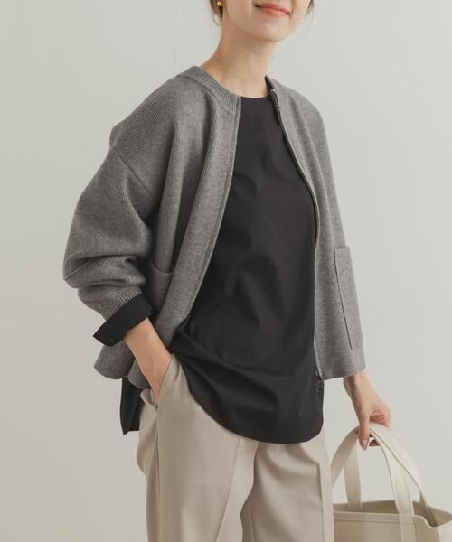 URBAN RESEARCH DOORS（アーバンリサーチドアーズ）の「『UR TECH』クルーネックプルオーバーシャツ（シャツ/ブラウス・レディース・オフホワイト/ブラック・MEDIUM）」の3枚目の写真