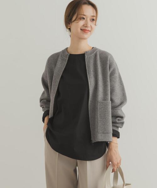 URBAN RESEARCH DOORS（アーバンリサーチドアーズ）の「『UR TECH』クルーネックプルオーバーシャツ（シャツ/ブラウス・レディース・オフホワイト/ブラック・MEDIUM）」の4枚目の写真