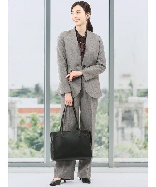 ストレッチ ウォッシャブル】タカキューレディース ノーカラー