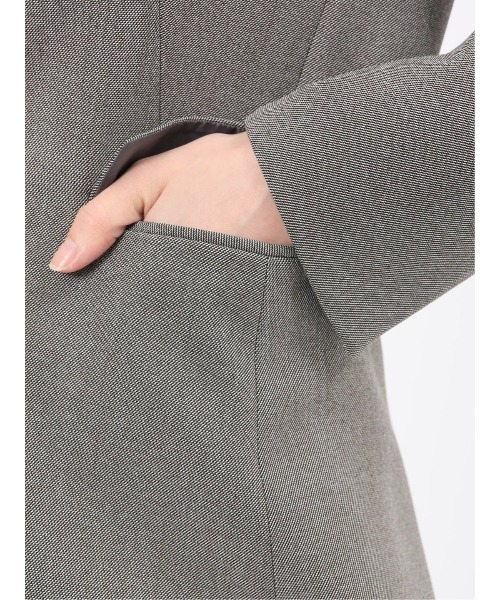 m.f.editorial（エムエフエディトリアル）の「【ストレッチ ウォッシャブル】タカキューレディース ノーカラージャケット＋セミワイドパンツ（スーツセット・レディース・ベージュ・SMALL/MEDIUM/LARGE/X-LARGE）」の9枚目の写真