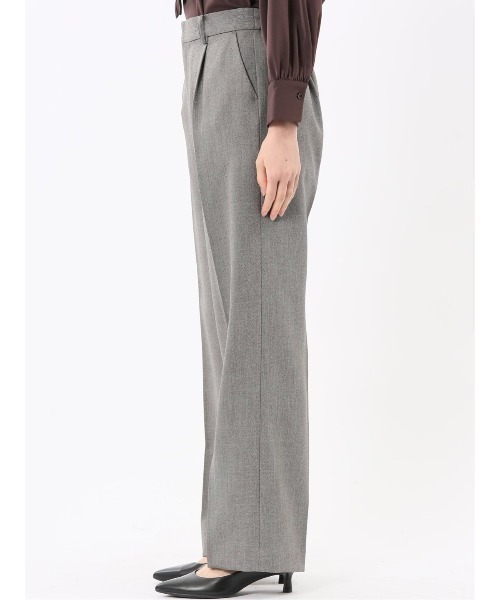 m.f.editorial（エムエフエディトリアル）の「【ストレッチ ウォッシャブル】タカキューレディース ノーカラージャケット＋セミワイドパンツ（スーツセット・レディース・ベージュ・SMALL/MEDIUM/LARGE/X-LARGE）」の12枚目の写真