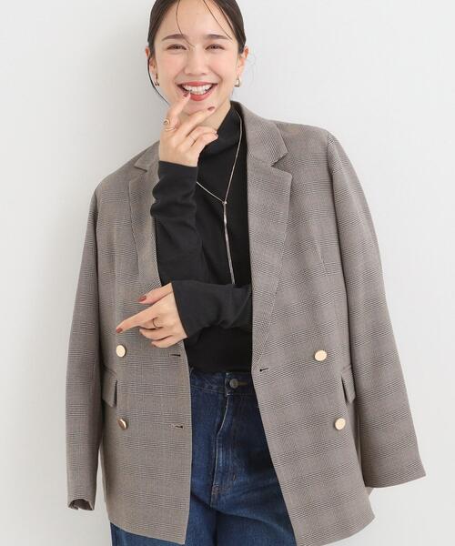 DRESKIP（ドレスキップ）の「【洗える/S-LL/セットアップ可】カジュアルからきれいめまで ダブルジャケット（テーラードジャケット・レディース・ブラウン系その他/ネイビー/グレー系1・03/04/01/02）」の2枚目の写真