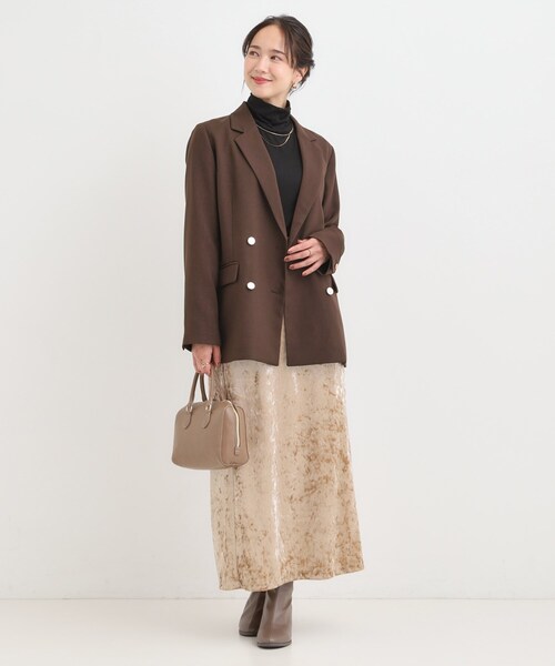 DRESKIP（ドレスキップ）の「【洗える/S-LL/セットアップ可】カジュアルからきれいめまで ダブルジャケット（テーラードジャケット・レディース・ブラウン系その他/ネイビー/グレー系1・03/04/01/02）」の7枚目の写真
