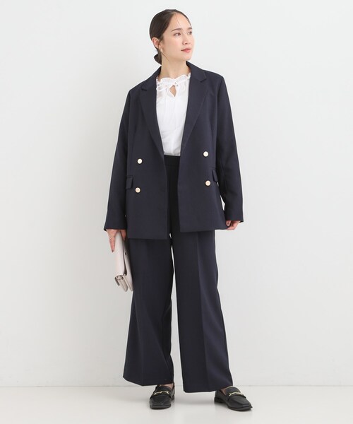 DRESKIP（ドレスキップ）の「【洗える/S-LL/セットアップ可】カジュアルからきれいめまで ダブルジャケット（テーラードジャケット・レディース・ブラウン系その他/ネイビー/グレー系1・03/04/01/02）」の15枚目の写真