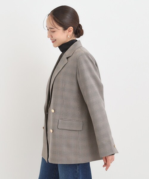 DRESKIP（ドレスキップ）の「【洗える/S-LL/セットアップ可】カジュアルからきれいめまで ダブルジャケット（テーラードジャケット・レディース・ブラウン系その他/ネイビー/グレー系1・03/04/01/02）」の12枚目の写真