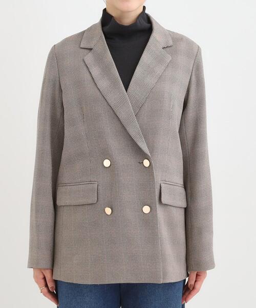 DRESKIP（ドレスキップ）の「【洗える/S-LL/セットアップ可】カジュアルからきれいめまで ダブルジャケット（テーラードジャケット・レディース・ブラウン系その他/ネイビー/グレー系1・03/04/01/02）」の21枚目の写真
