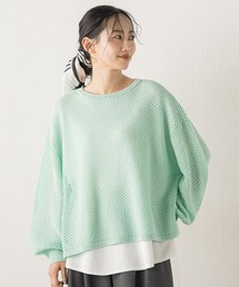 Droite lautreamont | メッシュ柄レイヤードニット≪手洗い可能≫(ニット/セーター)