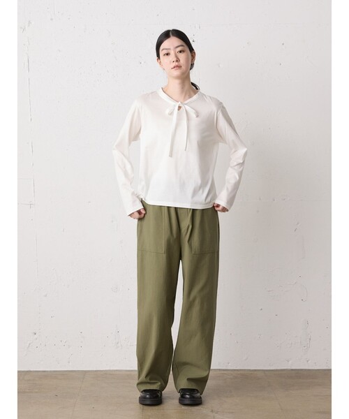 MidiUmi(ミディウミ)の「MidiUmi ボウタイプルオーバー(Tシャツ/カットソー・レディース・ライトグレー/ライトブルー/オフホワイト/ブラック・FREE)」の14枚目の写真