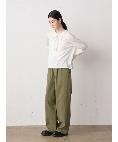 MidiUmi(ミディウミ)の「MidiUmi ボウタイプルオーバー(Tシャツ/カットソー・レディース・ライトグレー/ライトブルー/オフホワイト/ブラック・FREE)」の15枚目の写真