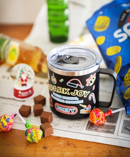 セール】【2025Xmas】ホリデー蓋付きステンレスマグ/容量400ml（グラス