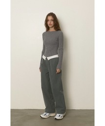 ALEXIA STAM | Wellness Turn-up Waist Warm Pants /裏起毛 ウエスト折返しパンツ(その他パンツ)