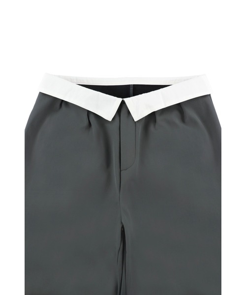 Wellness Turn-up Waist Warm Pants /裏起毛 ウエスト折返しパンツ