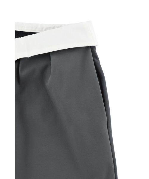 セール】Wellness Turn-up Waist Warm Pants /裏起毛 ウエスト折返し